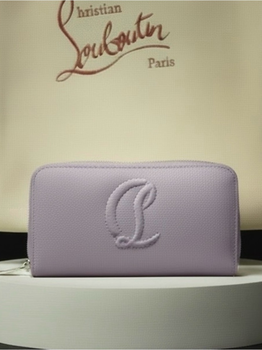Christian Louboutin Lilac Leather Zip-Around Wallet